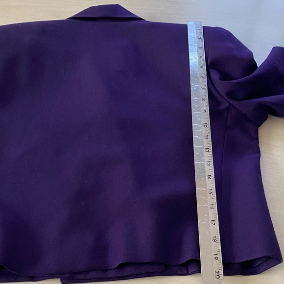 Vintage Wool Purple Double Breasted Blazer Cropped Business Casual Academia - Picture 10 of 14